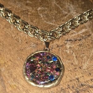 New! Handmade dichroic glass epoxy choker necklace